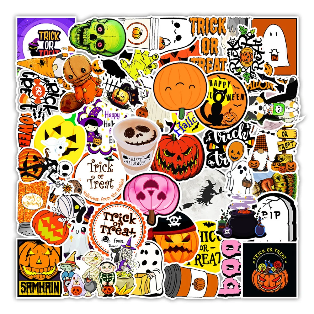 Maleta con dibujos animados de dulce o truco de Halloween, cuaderno de decoraci&oacute;n, pegatina impermeable, juguete, venta al por mayor, 10/30/50-4