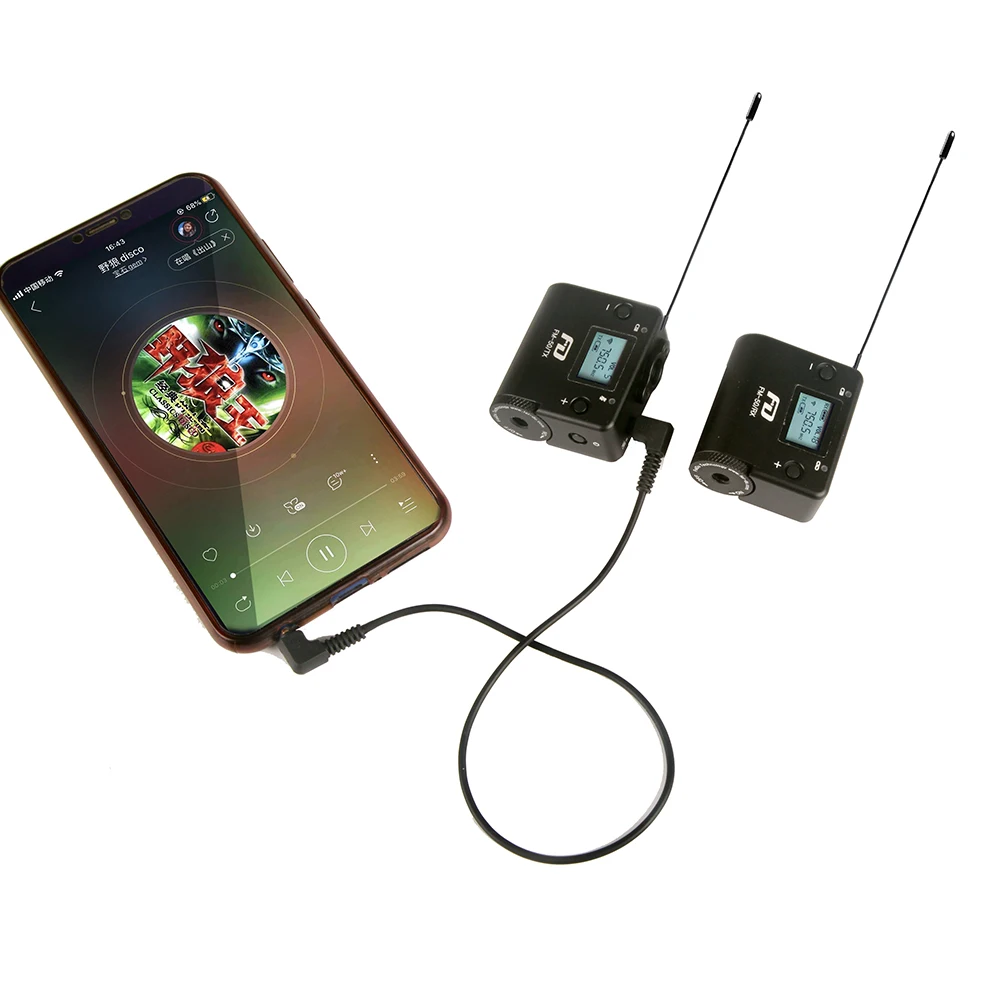 Беспроводной микрофон UHF 57 каналов профессиональный петличный мини для камеры