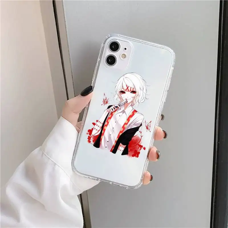 

anime JUUZOU SUZUYA Tokyo Ghouls Phone Case Transparent for iPhone 11 12 mini pro XS MAX 8 7 6 6S Plus X 5S SE 2020 XR