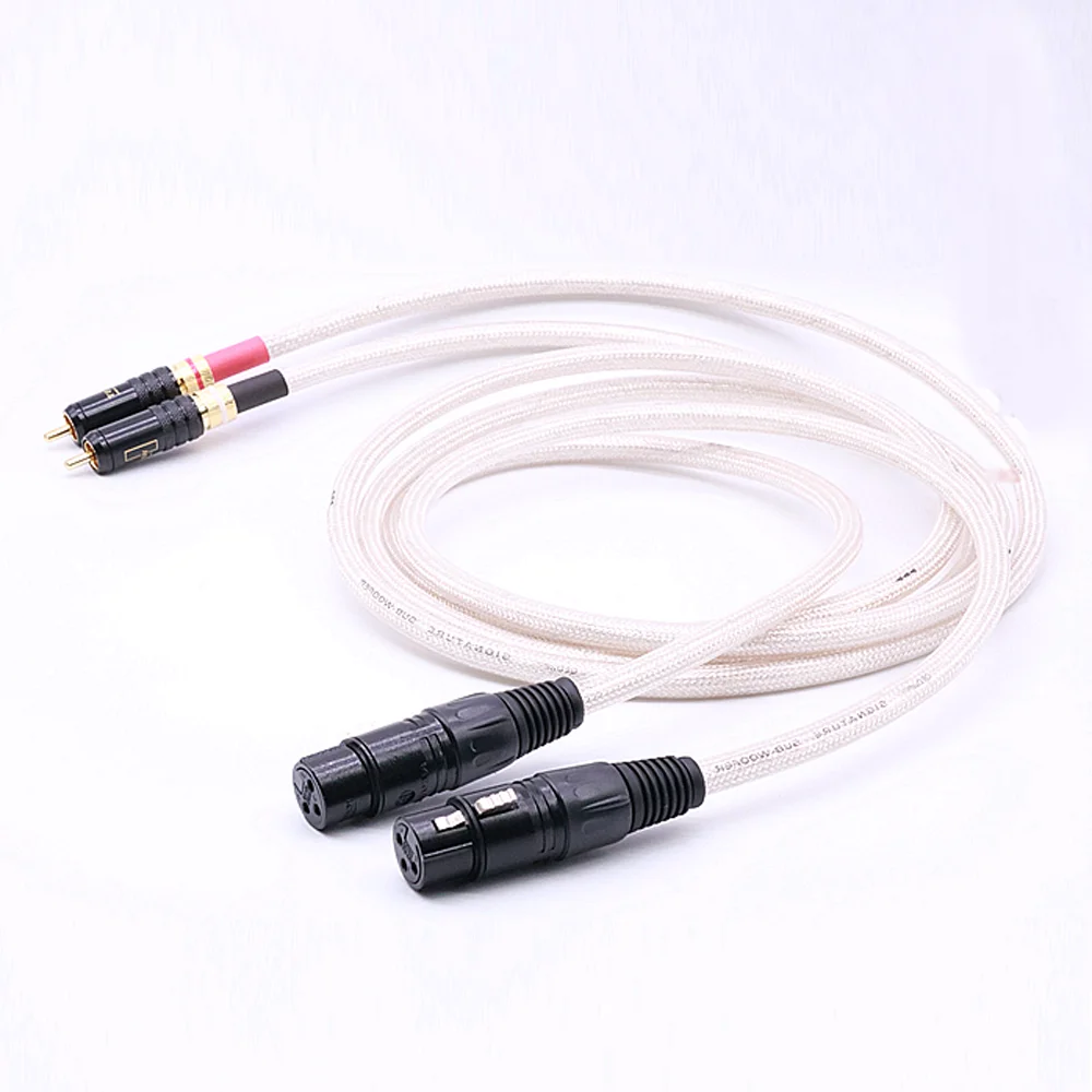Посеребренный аудиокабель Hi-end QED с разъемом RCA «папа» на XLR «папа»/«мама»