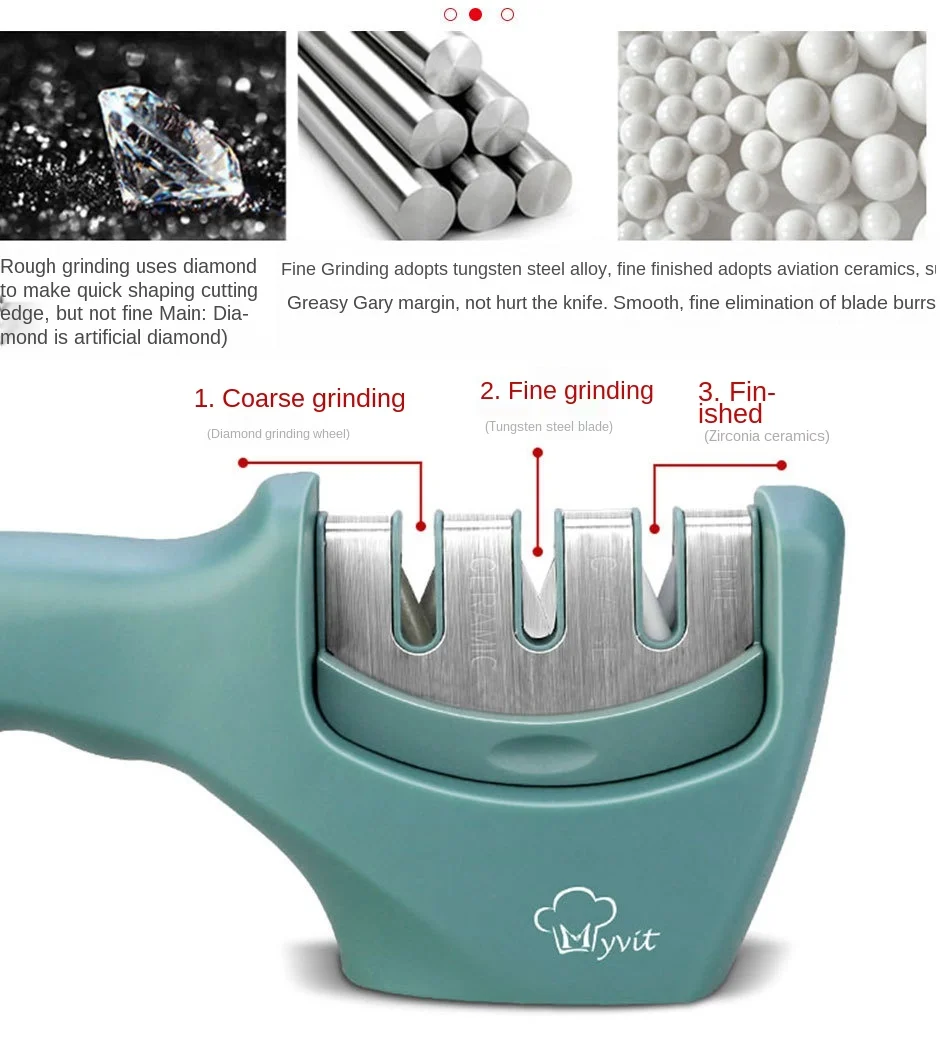 

Knife Sharpener 3 Stages Professional Whetstone Kitchen Sharpening Stone Tungsten Diamond 1Pcs/ 1Set Grinder Chef Accessories
