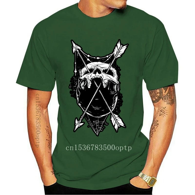 

New Skull Arrows T-Shirt Mens Gothic Skulls Skeleton Goth Rock Cotton Customize Tee Shirt