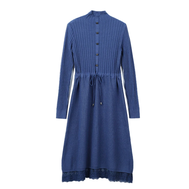 

Spring Autumn Turtleneck Sweater Dress Women Loose Long Sleeve Ladies Dresses Elegant Long Knitted Sweater Dress Women Vestidos