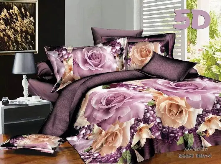 Набор постельного белья с реактивным принтом свадебный декоративный подарок 5d