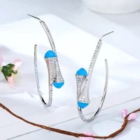 kellybola trendy luxury beautifully high quality hoop earrings womens party daily anniversary zircon jewelry girl birthday gift