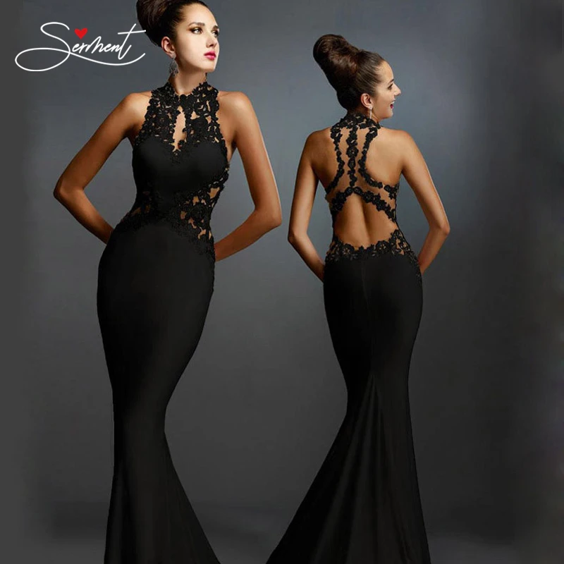 SERMENT Elegant Lace Mermaid Evening Dress Full Floral Print Lace Up Church Suitable for Evening Formal Dresses Evening Gown