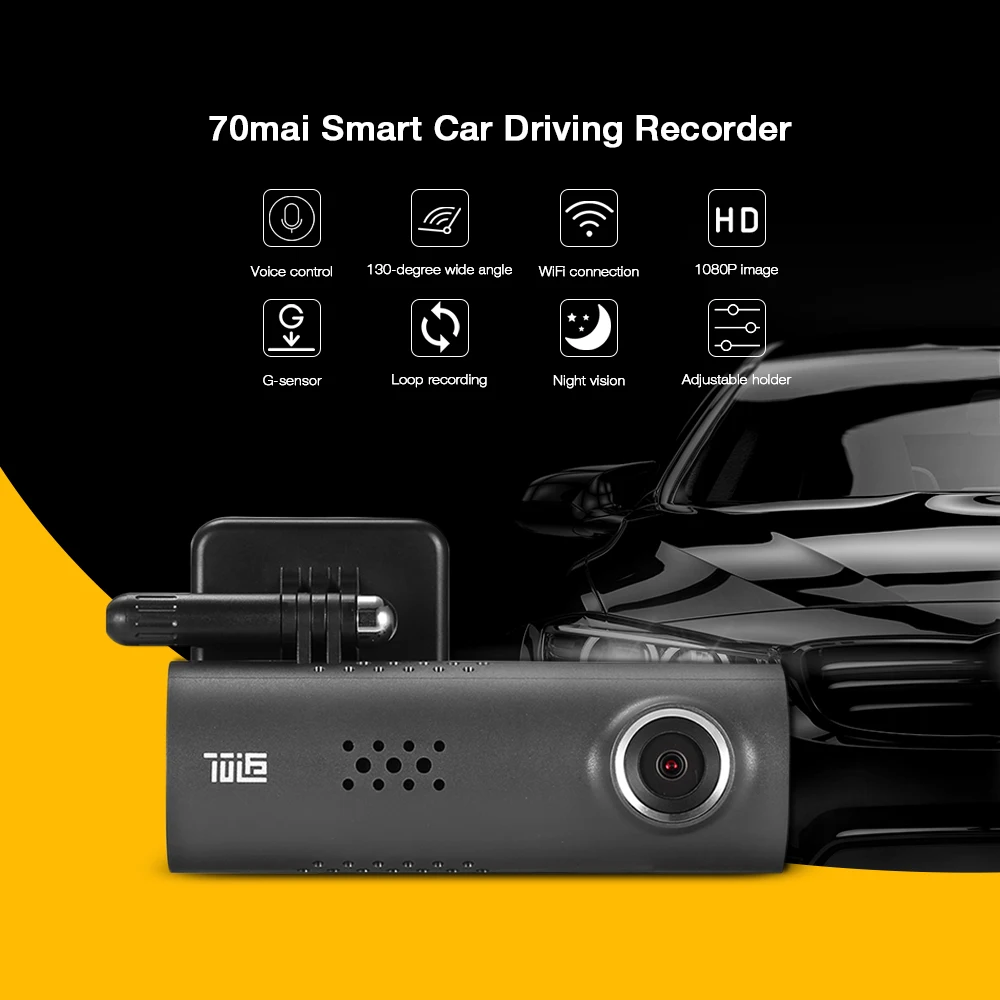 Xiaomi 70mai Dash Cam 1S беспроводной WiFi DVR с 130 градусов 1920X1080 P Full HD ночная версия g-сенсор