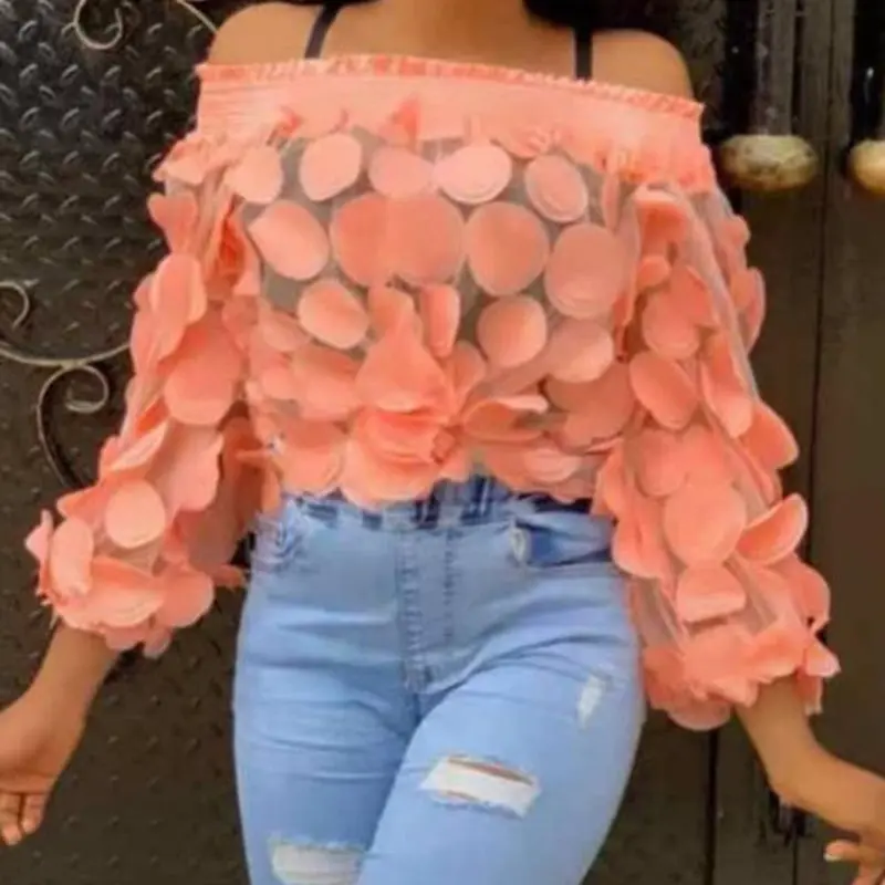 Сексуальная прозрачная сетчатая блуза с длинным рукавом осенние женские топы 2019