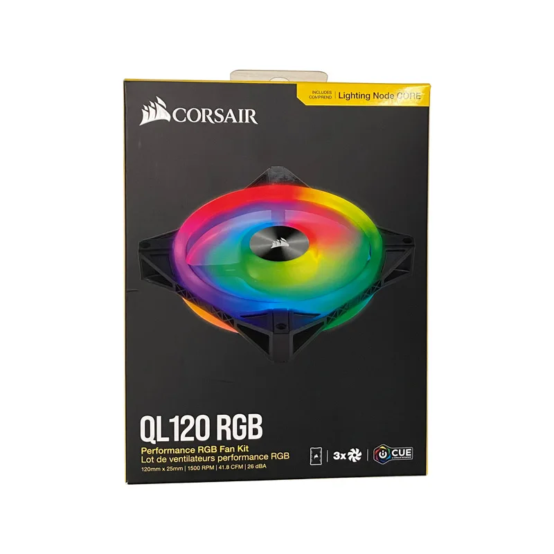 Охлаждающий вентилятор CORSAIR QL120 RGB 120 мм с светодиодный один комплект двойной