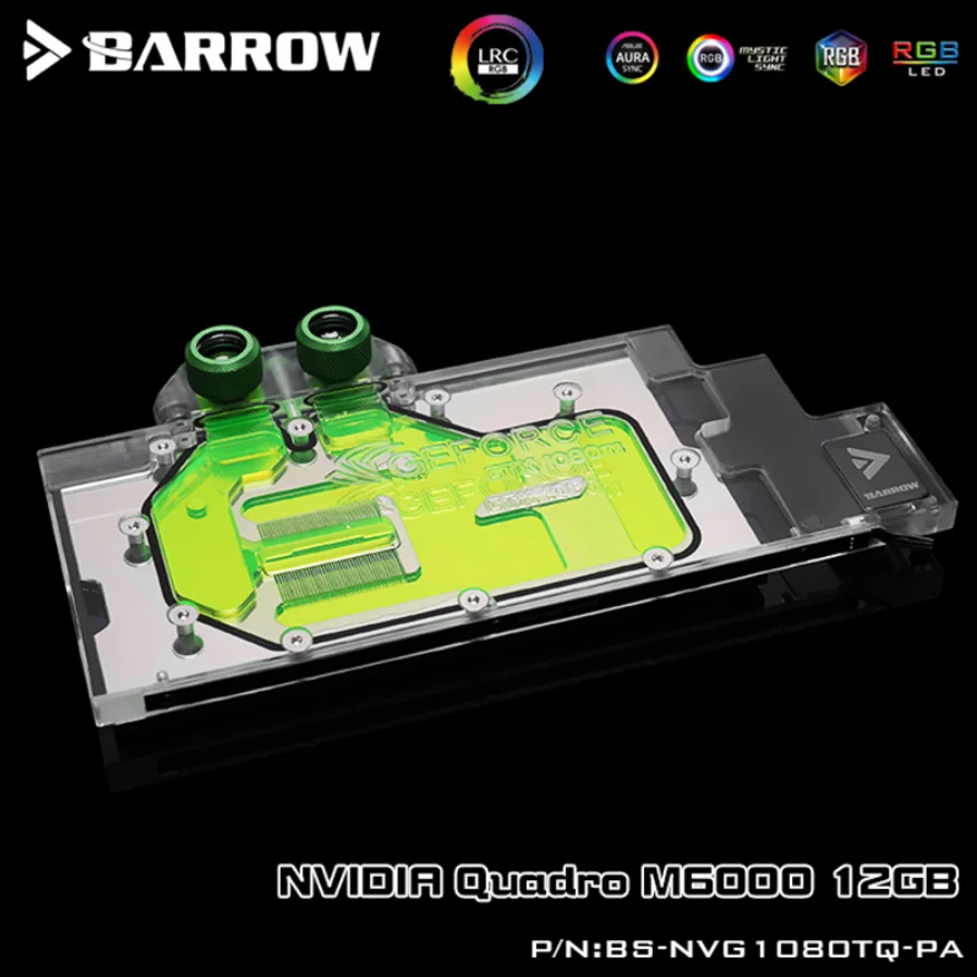 

Курган BS-NVG1080TQ-PA, полное покрытие Графика карты водяного охлаждения, блоки, для Leadtek Nvidia Квадро M6000 12 Гб