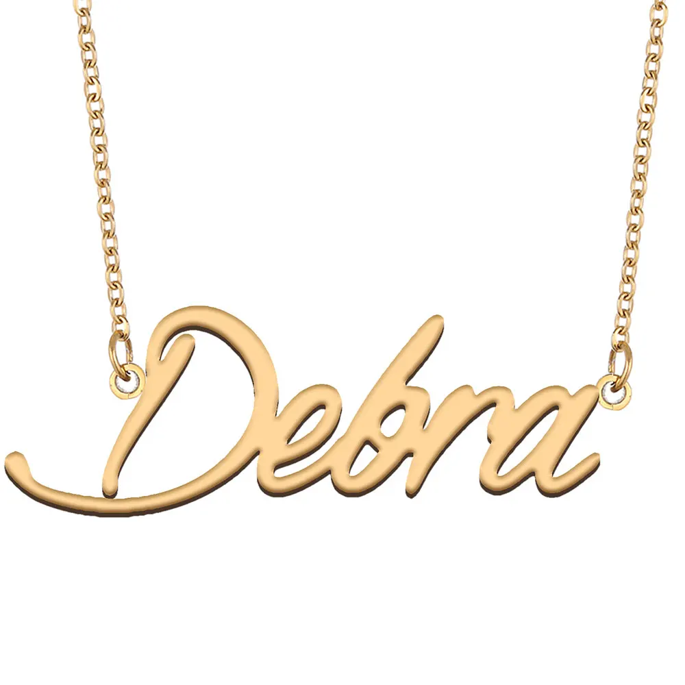 

Debra Nameplate Necklace for Women Stainless Steel Jewelry Gold Plated Name Chain Pendant Femme Mothers Girlfriend Gift