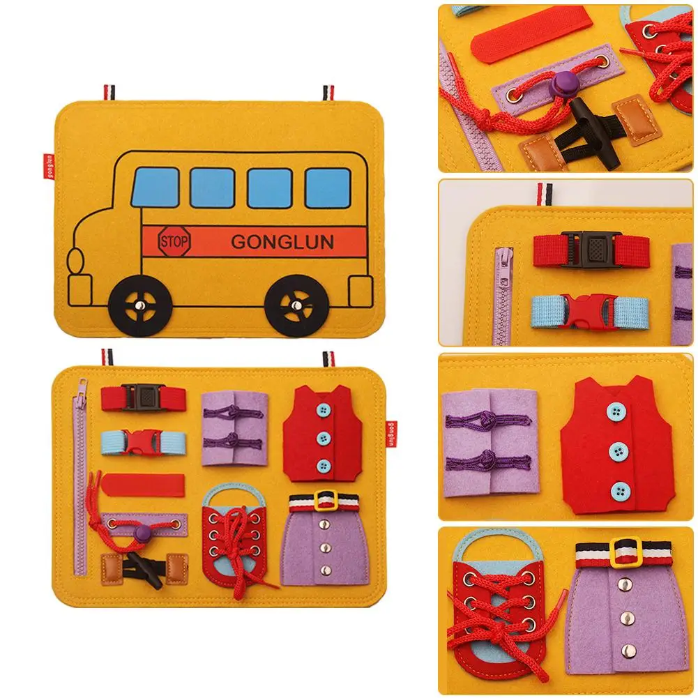 Детская развивающая доска Монтессори с 9 разными пряжками | Игрушки и хобби