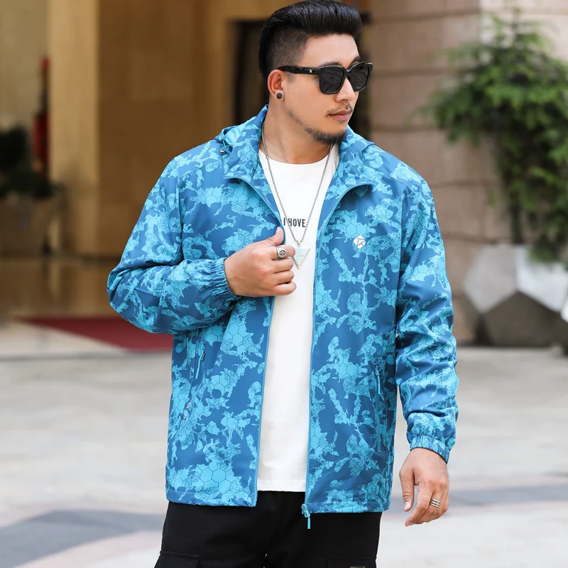 Весенне-осенняя мужская куртка большого размера свободная Спортивная ветровка