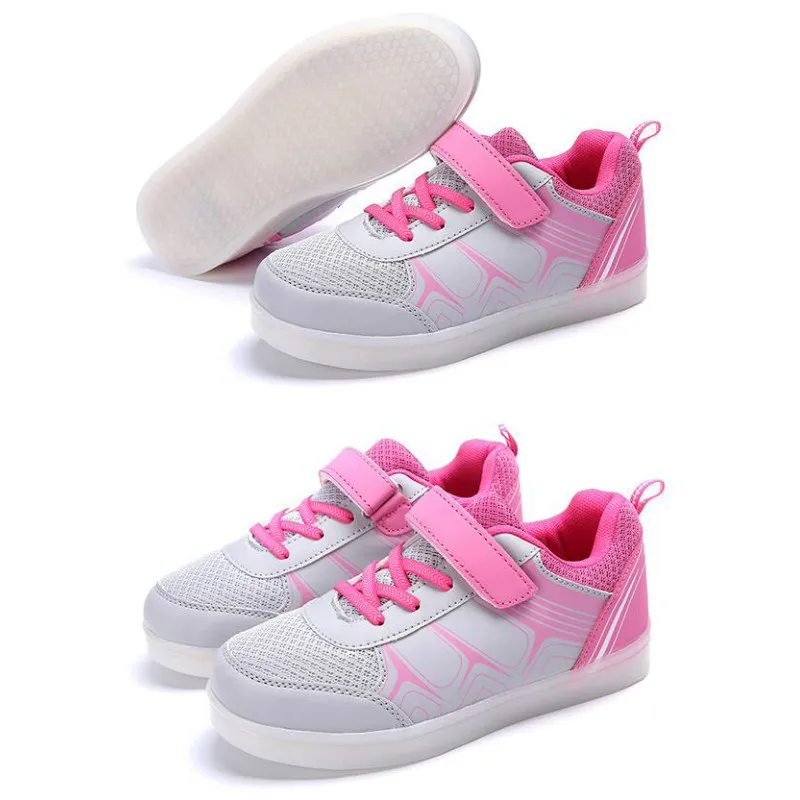 

Spring Summer Children Led Shoes Usb Charging Glowing Sneakers Breathable Kids Casual Shoes For Boys And Girls
