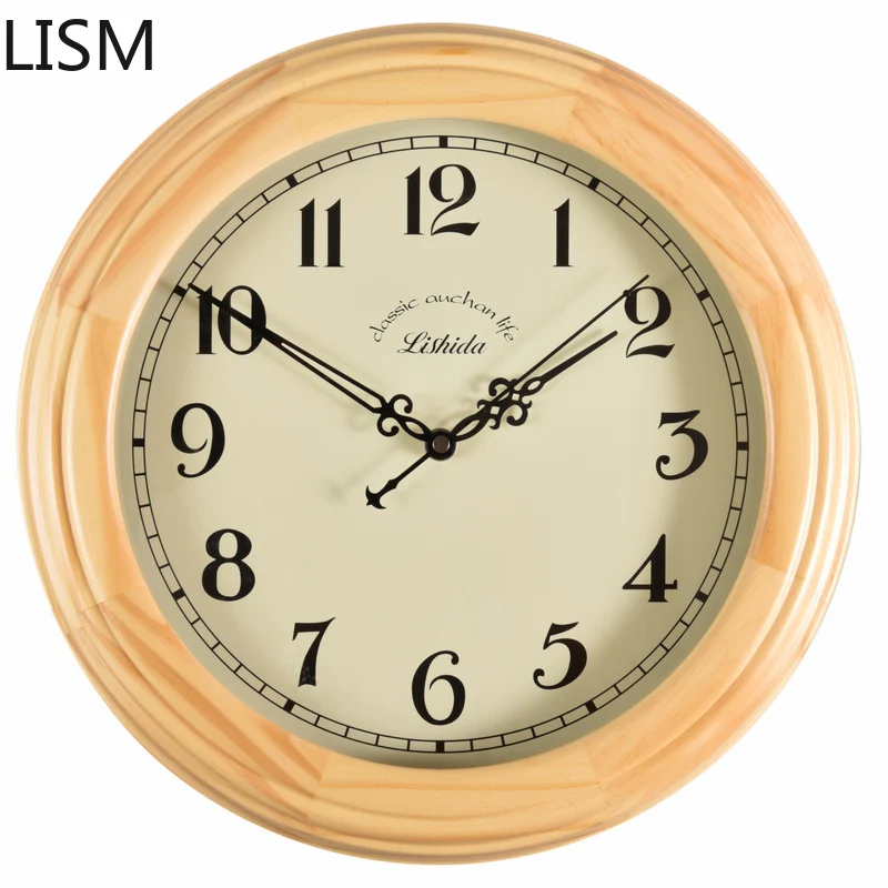 

Clock Wall Modern Nordic Solid Wood Modern Minimalist Retro Home Decore Living Room Wall Digital Clock Reloj Pared Decorativo