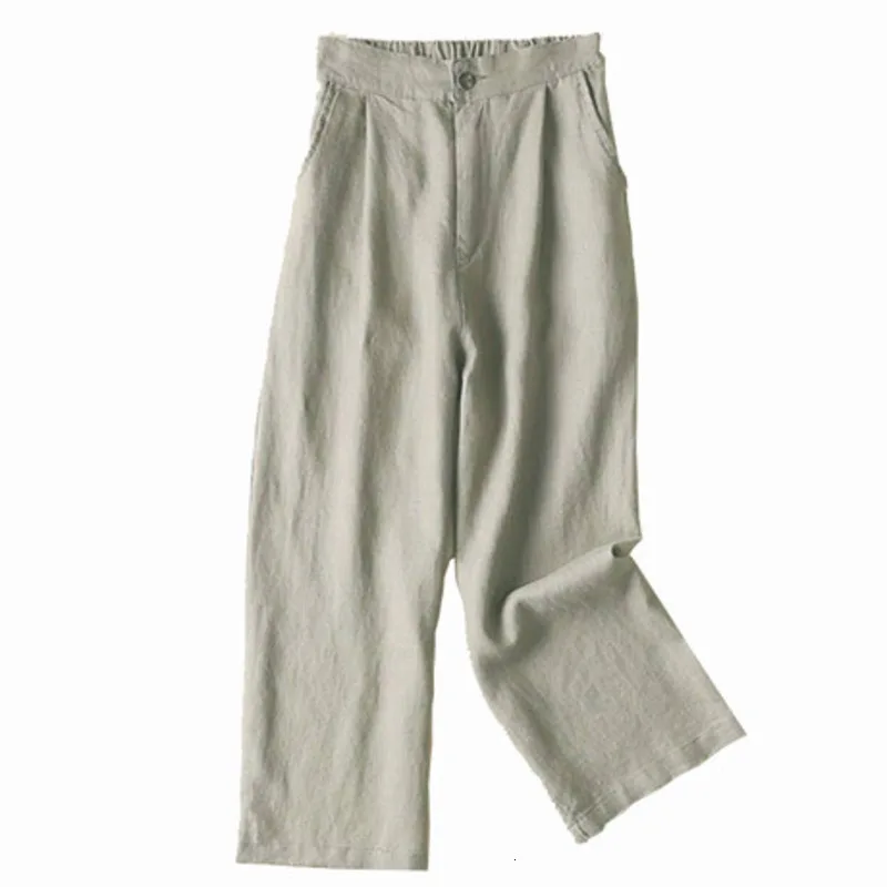 #0654 размера плюс штаны 4XL повседневные платья из хлопка и льна широкие брюки для