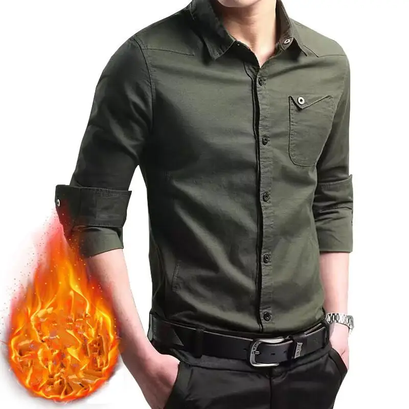 Мужская Новая теплая рубашка осень и зима горячая Распродажа длинный рукав