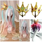 Без игры, без жизни, Широ сора, Эва, косплей, корона, головные уборы, длинные, смешанные цвета, прямыекороткие, фиолетовый, красный парик, вечевечерние на Хэллоуин