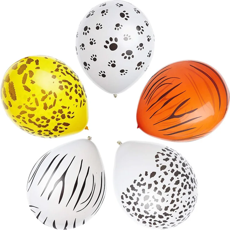 

100pcs Thickened 12 inch matte latex balloon cartoon cow watermelon leopard foot tiger print balloon birthday party decoration