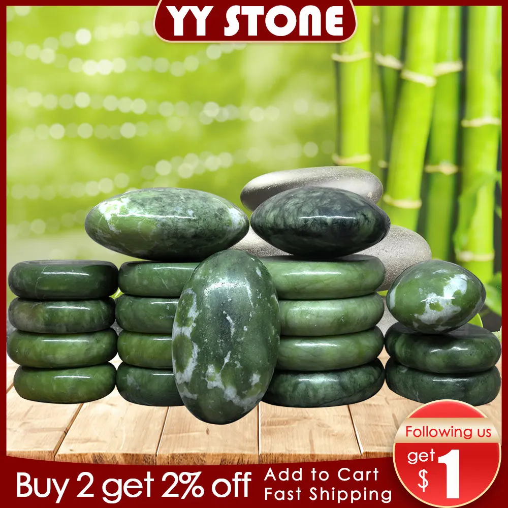 

Tontin Jade glaze hot stone massage Set massager back massageador Health Care stones for massage spine basalt lava stone spa
