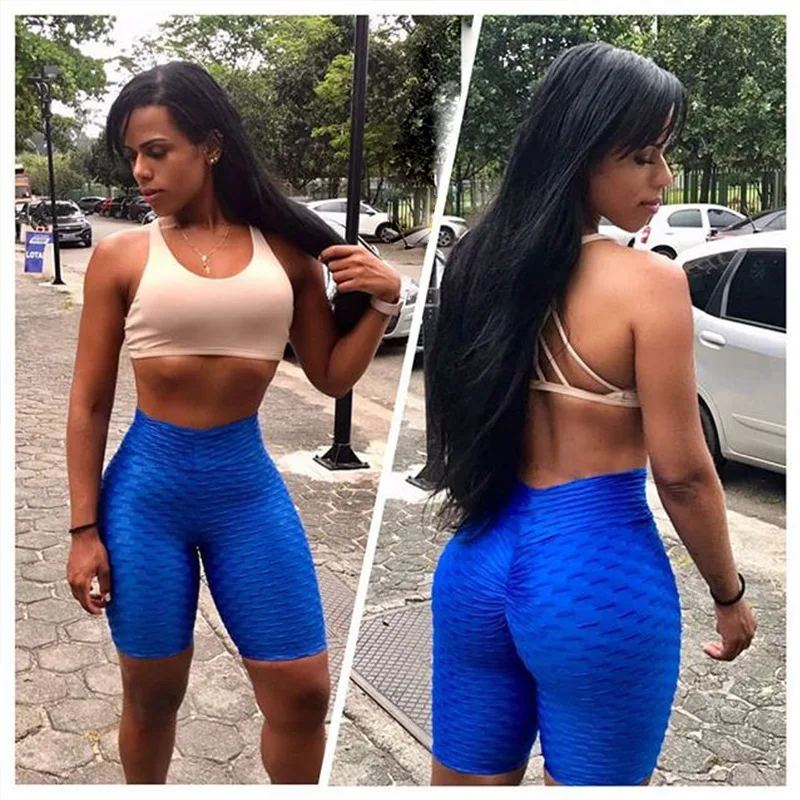 

2021 Sexy Leggings Jacquard Knee-Length Pants Teen Girl Sports Clothes Show Hip Leggings Fitness Women's Pants Fashion Peach Hip