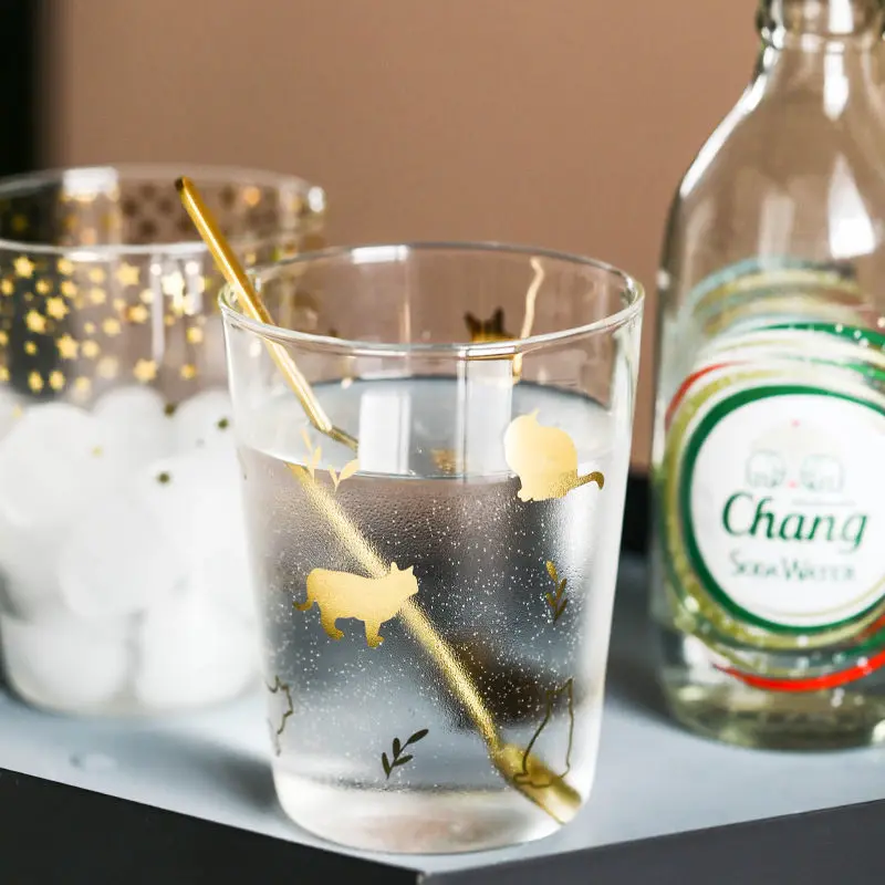 

Nordic Cute Simple Glass Ins Household Heat-resistant and High-temperature Resistant High Borosilicate Glass Water Cup Juice Cup