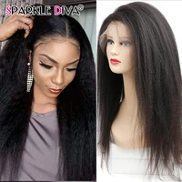 kinky straight lace part wig middle part brazilian 13x1 lace wig pre plucked 150 densi human hair wigs for black women remy hair