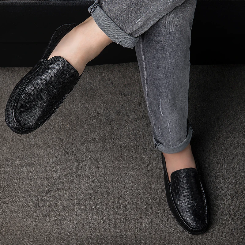 

Zapatillas Hombre Man Shoes Casual Men Men's Summer Leather Moccasins Formal Mens For Black Male Shoe Large Size