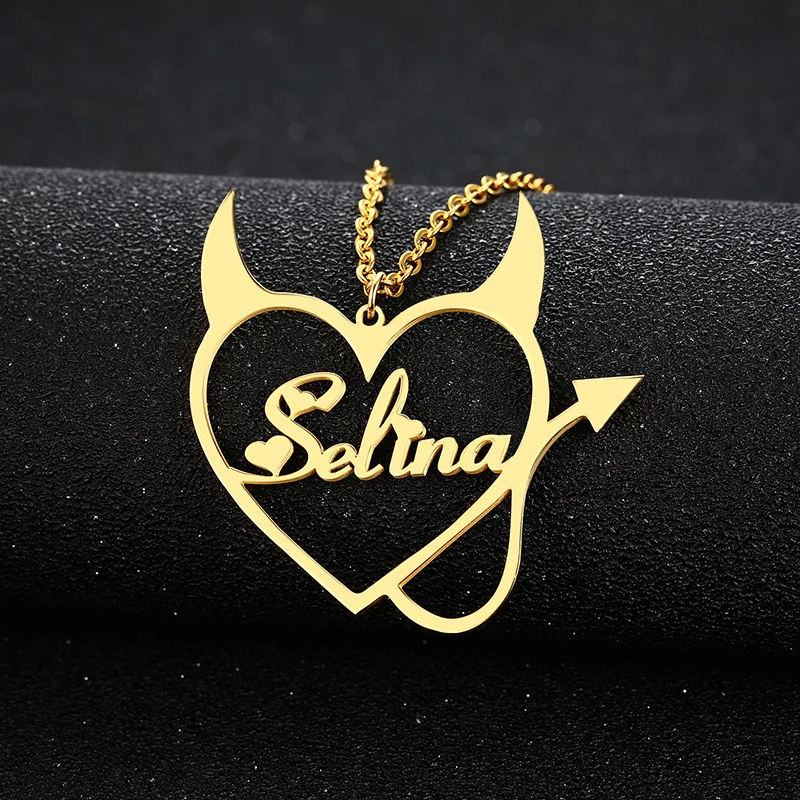 Ожерелье-чокер из нержавеющей стали с изображением кошки монстра и Золотого