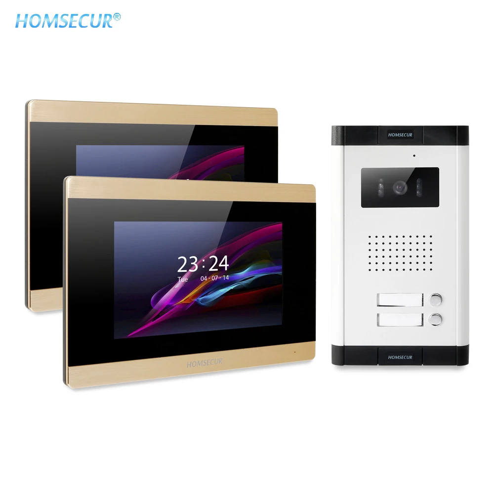 HOMSECUR 7 &quotвидеодомофон домофон + двухсторонний интерком для 2/3/4 квартиры XC061-2/3/4