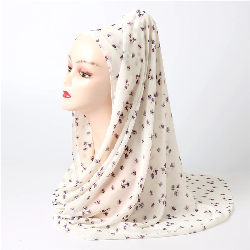 Floral Plain Chiffon Muslim Hijab Wraps Elegant Print Foulard Headband Scarf for Women Pashmina Bandana Muffler Truban 2021 New |