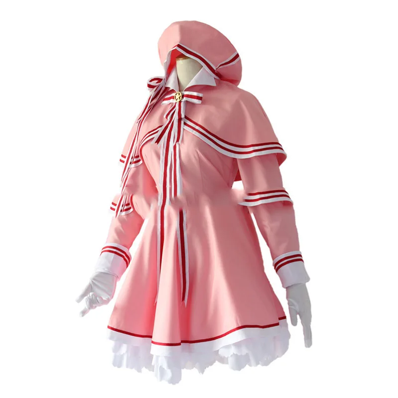 

Anime Cardcaptor Sakura: Clear Card Sakura Kinomoto Pink Dress Cosplay Costume Formal Attire Lolita Dress Halloween Costume