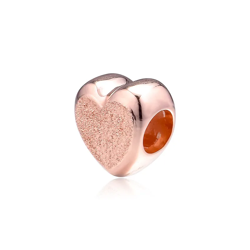 Matte Brilliance Heart Beads for Jewelry Making Fashion DIY Rose Golden Love Charm Women Charms Bracelets | Украшения и