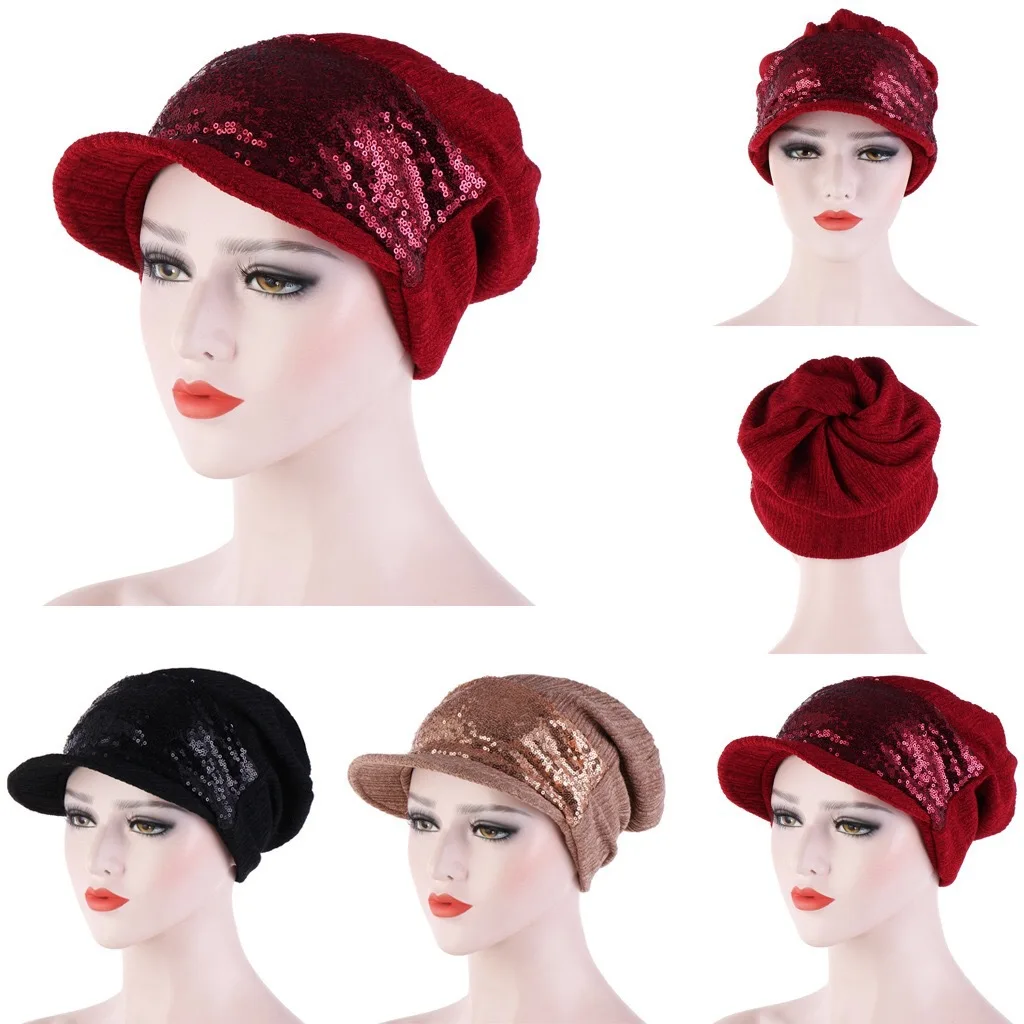 

Hat women Empty Top Cover Horsetail Cap Bright Film Head Scarf Breathable Versatile Han Banchao moslim hijab cap
