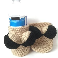 creative bottle covers crochet is suitable for beer bottles sodas sexy bikini tops beer can cup soda cover kitchen accessoriesa