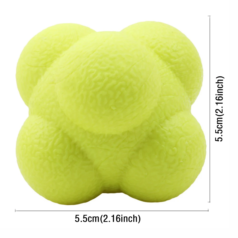 

5.5CM/2.16inch Hexagonal Reaction Ball Silicone Agility Coordination Reflex Reaction Training Sports Fitness Training Ball