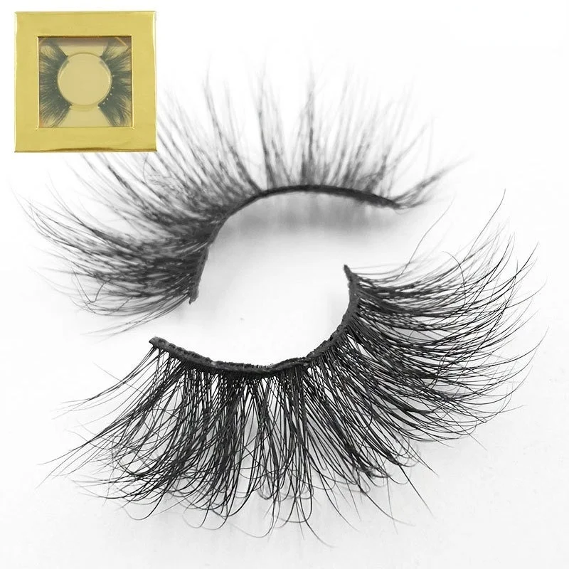 

1 Pair Square Windowed False Eyelashes Fine Mounting Box 5d Mink Hair Material 25mm Lengthened Thick Lashes Packaging Boxes