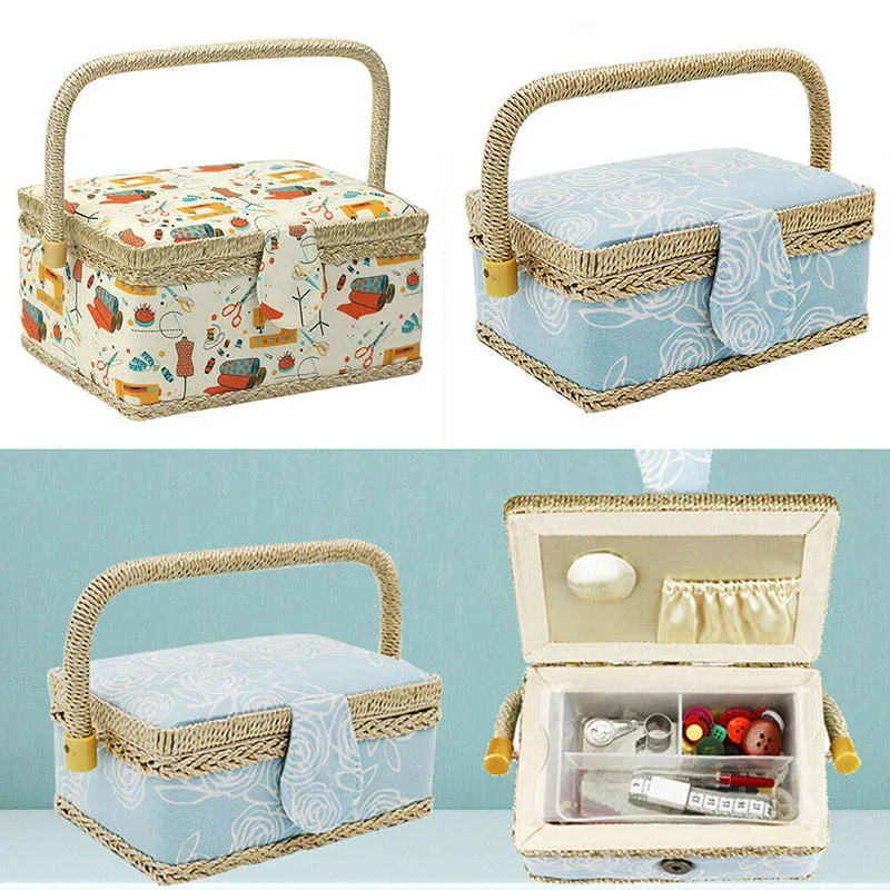 Тканевая корзина для шитья ручной работы ящик хранения нитей органайзер с