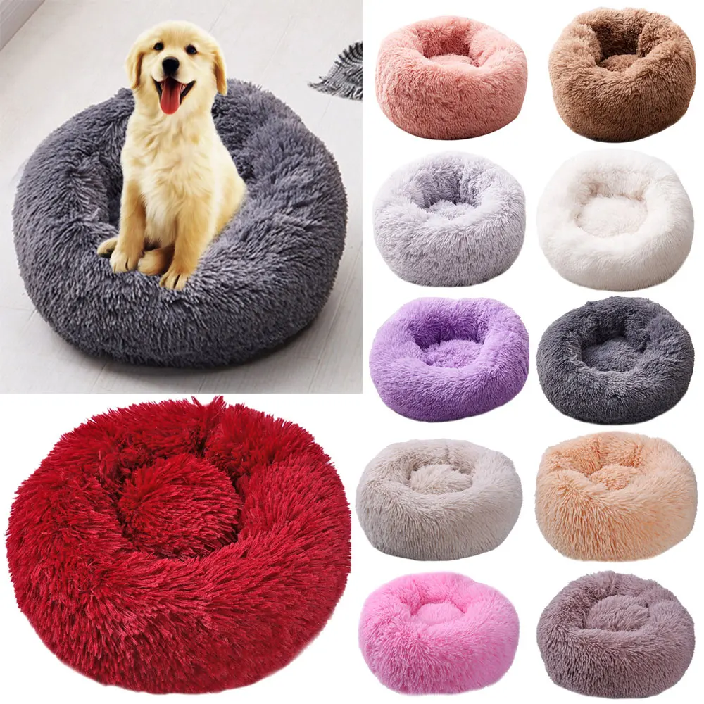 Супер мягкая кровать для собаки длинная плюшевая собачья Конура дом глубокий сон