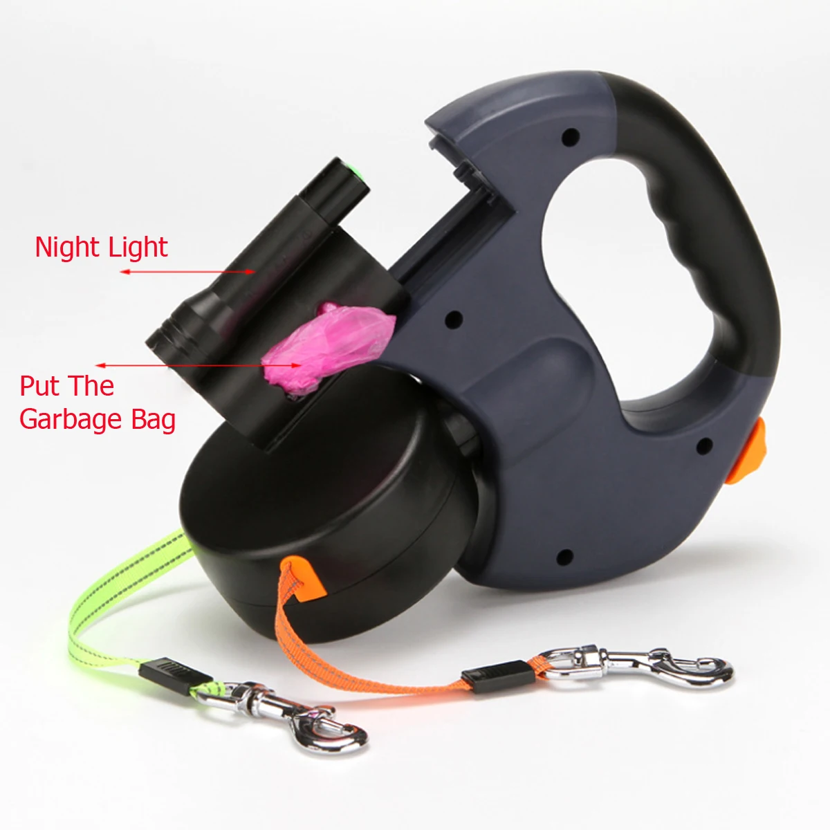 Поводок-рулетка светоотражающий 3 м для маленьких/средних/крупных собак весом до