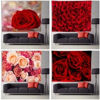 red roses abstract background wall hanging tapestry blanket for valentines day confessions romantic style tapestries wall decor