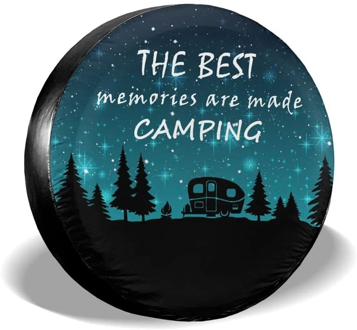 

Gwomo The Best Memories are Made Camping Spare Tire COVER CAR Wheel Protectors Tyre COVER CARs Weatherproof Wheel