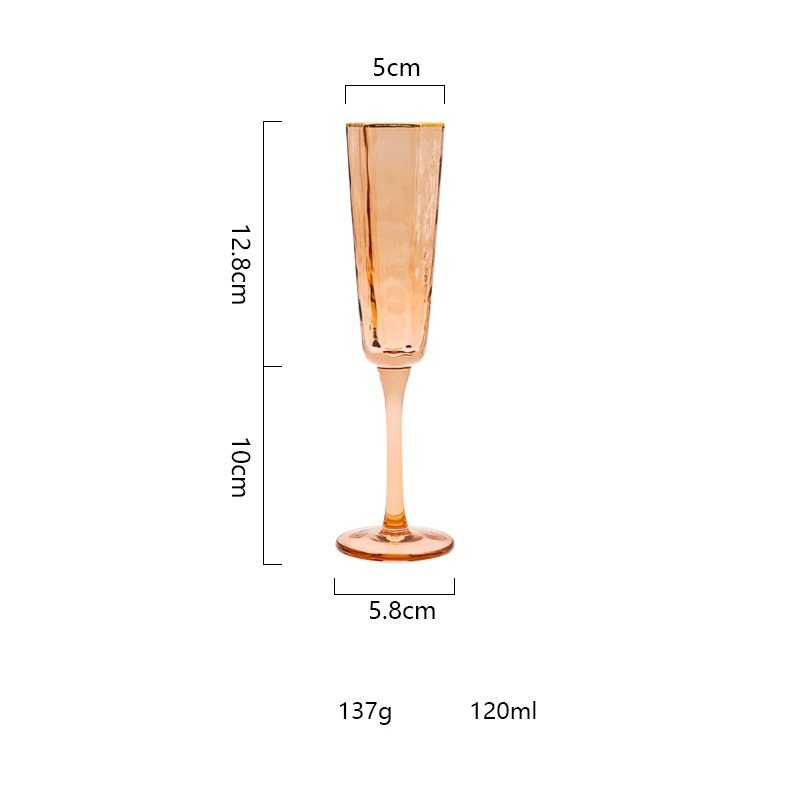 champagne glasses Бокал для шампанского, вина, бокал, шестигранный Кубок для шампанского, бокалы, бокалы для виски, розовое золото, кухонные аксессуары, бокалы для напитков, креативные - Цвет: champagne glasses