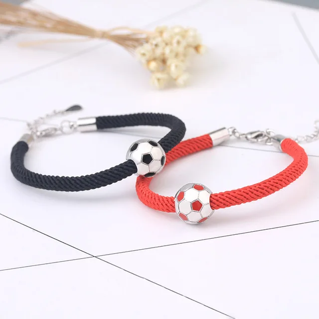 Творческий футбольный браслет футбол мама для мужчин и женщин на счастье Красная