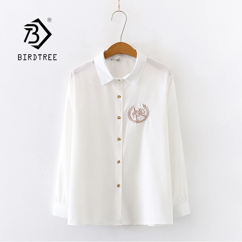 Новинка лета 2020 женские белые рубашки с вышивкой осенняя винтажная рубашка