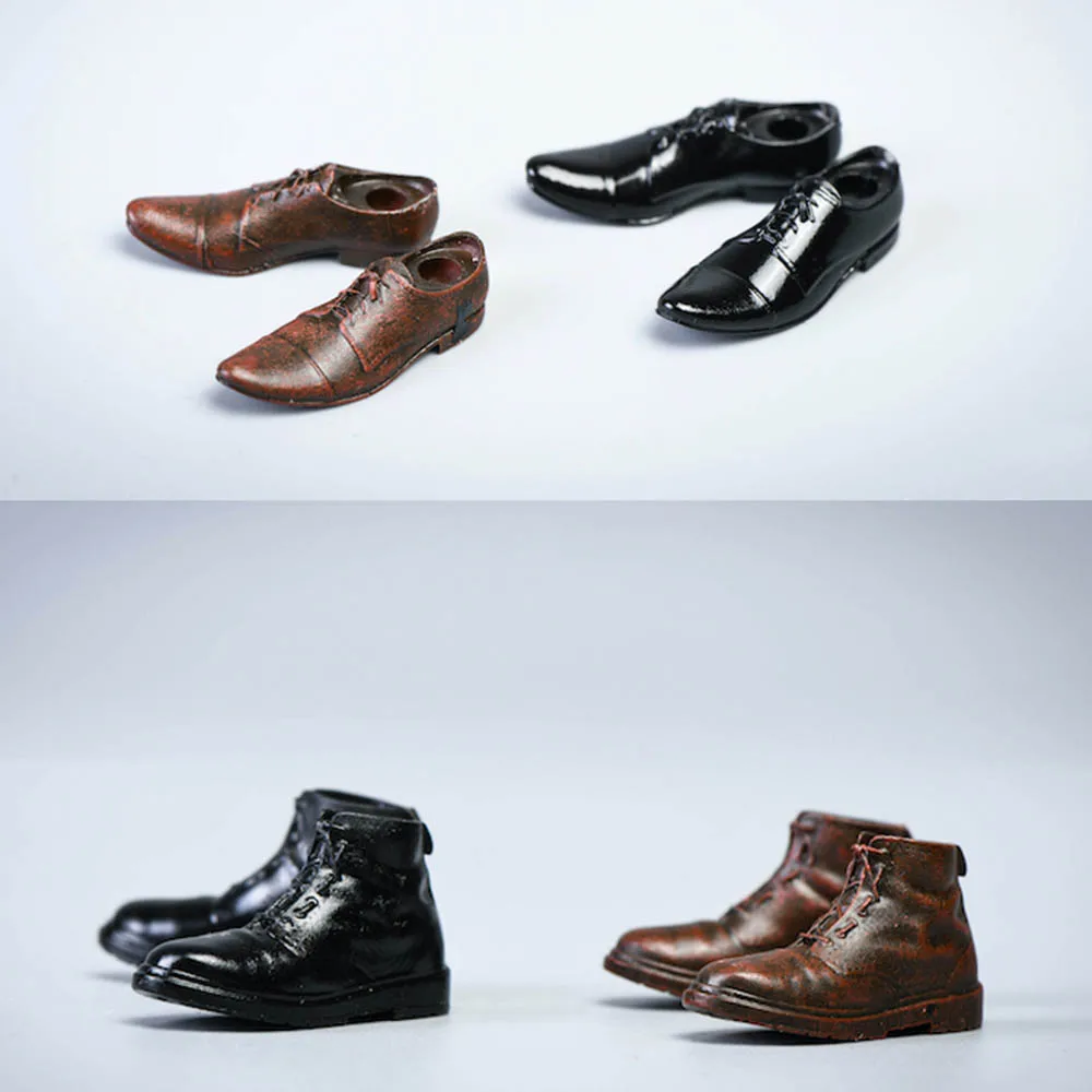 Масштаб 1/12 мужская кожаная обувь для солдатиков кожаные ботинки модель