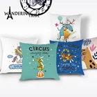 Чехол-наволочка с единорогом для декоративной подушки, с рисунком