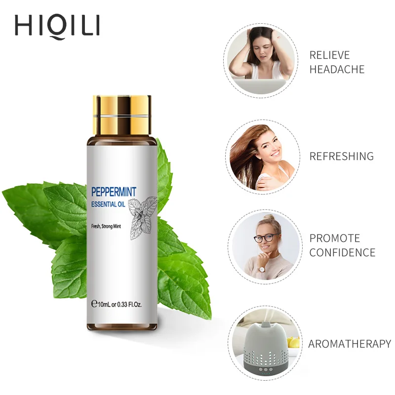 

HIQILI Peppermint Aromatherapy Essential Oils 10ML Pure Diffuser Aroma Oil Flavoring soap Cars Clary Sage Scented Cuticle Oil
