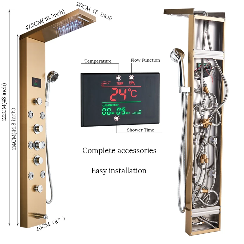 Светодиодный кран для душа душевая панель Золотой водопад дождевая колонна