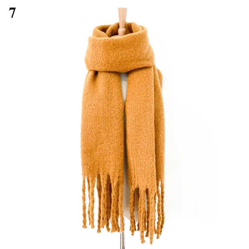 

Tassel Long Scarf Warm Shawl Pashmina Solid Color Scarf Wide Wraps Imitation Cashmere Scarves Bandana Thicken warm Cotton Scarf